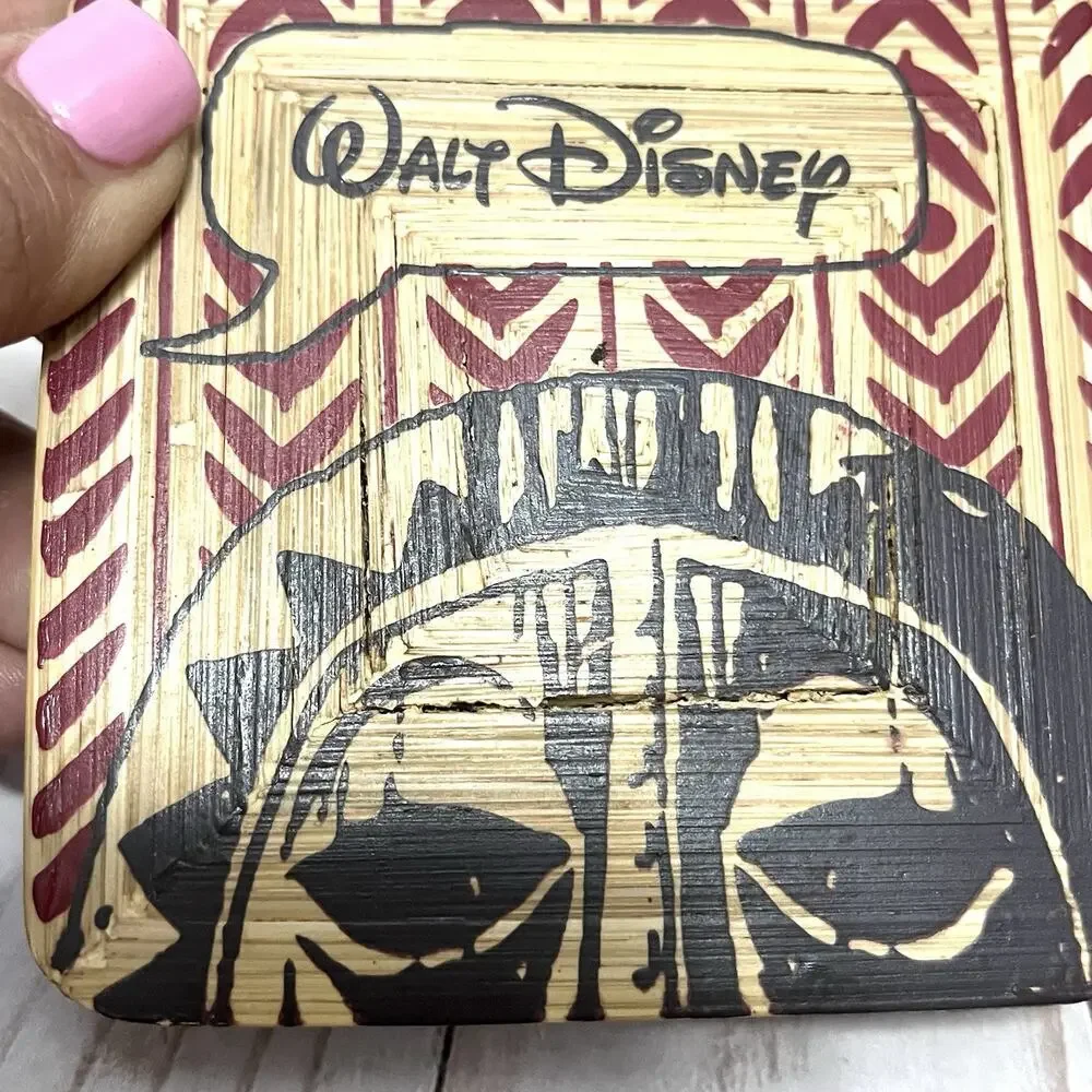Disney Parks Disney Enchanted Tiki Room Bamboo Coaster Set of 4 RARE!! READ!!